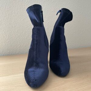 Steve Madden Blue Velvet Sock Bootie